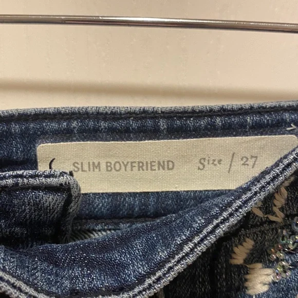 NWOT Anthropologie Pilcro Slim Boyfriend Floral Embroidered Women's Denim Shorts - Picture 10 of 13